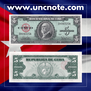 Cuba 3 Pesos 2005 banknote, obverse featuring Che Guevara; reverse with revolutionary scene and Cuban motifs.