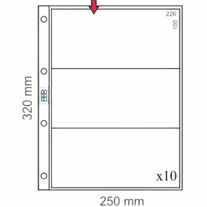 /Transparent Sheets with 3 Pockets (x10)
