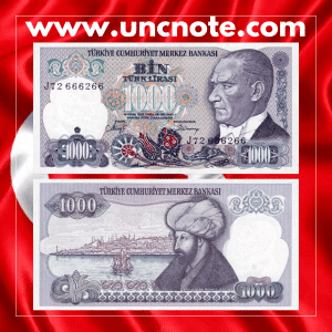 Turkey 1,000 Lira 1970