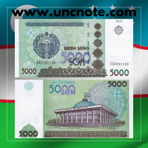 Uzbekistan 5,000 Sum 2013