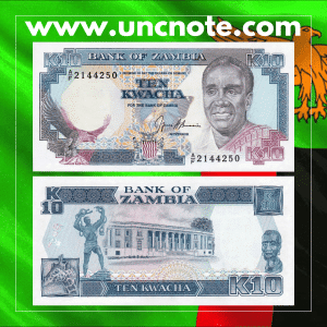 Zambia 10 Kwachas 1989