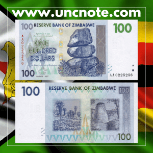 Zimbabwe 100 Dollars 2007