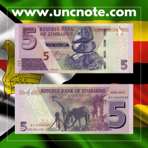 Zimbabwe 5 Dollars 2016