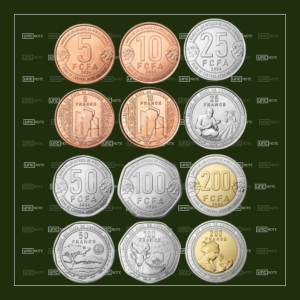 Central African States Set of 6 Coins 5–200 Francs CFA 2024 UNC