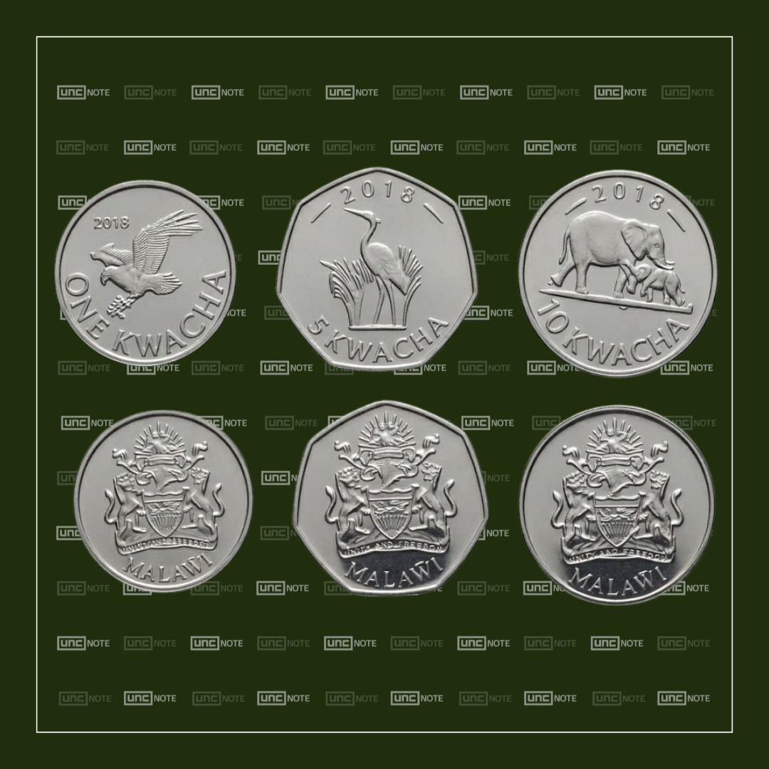 Malawi 1 5 10 Kwacha 2018 Coin Set