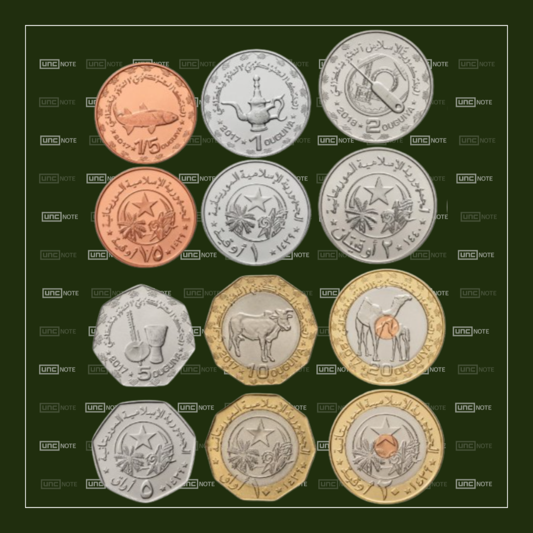Mauritania Set 6 Coins 2017-2018 UNC