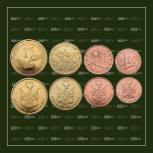 Namibia Set 10, 20 & 50 Cents & 1 Dollar 2025 UNC