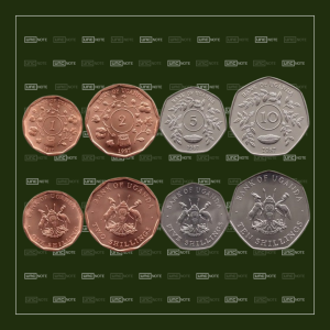 Uganda Set 1, 2, 5 & 10 Shillings 1987