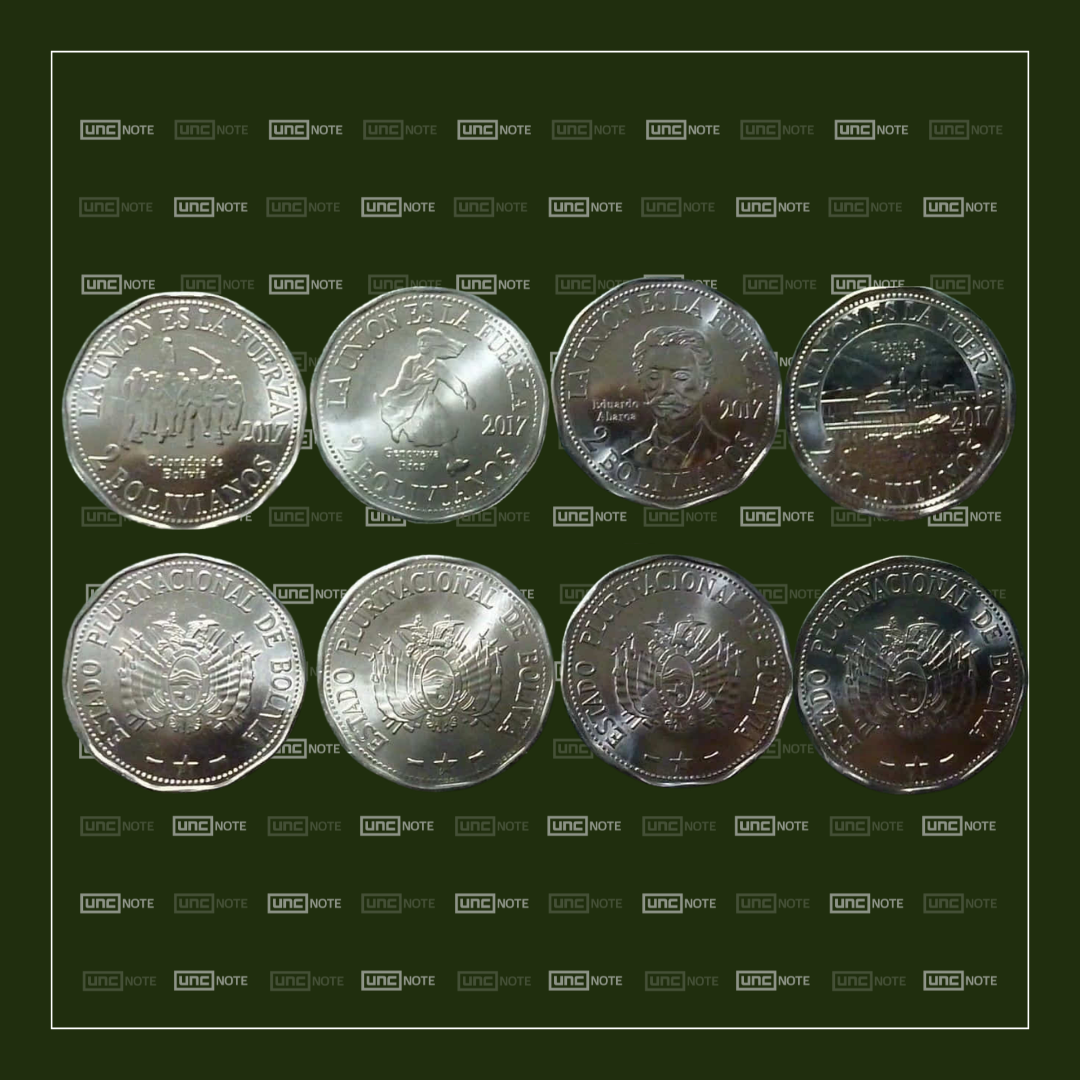 Bolivia 2 Bolivianos 2017 Commemorative - Set of 4 UNC Coins