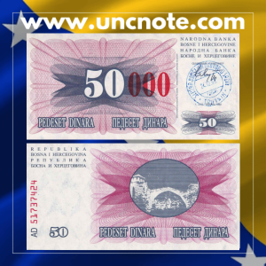 Bosnia & Herzegovina 50000 Dinara 1993