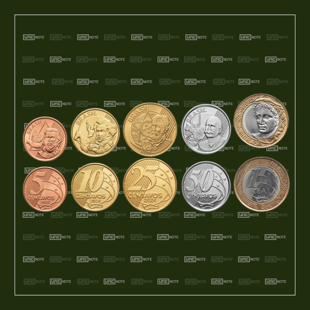 Brazil Set 5, 10, 25, 50 Centavos & 1 Real 2019-2025