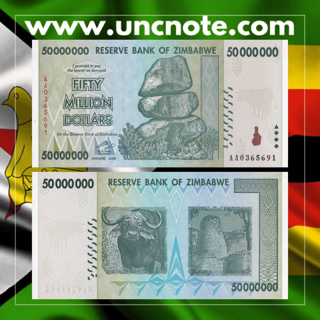 Zimbabwe 50000000 Dollars 2008